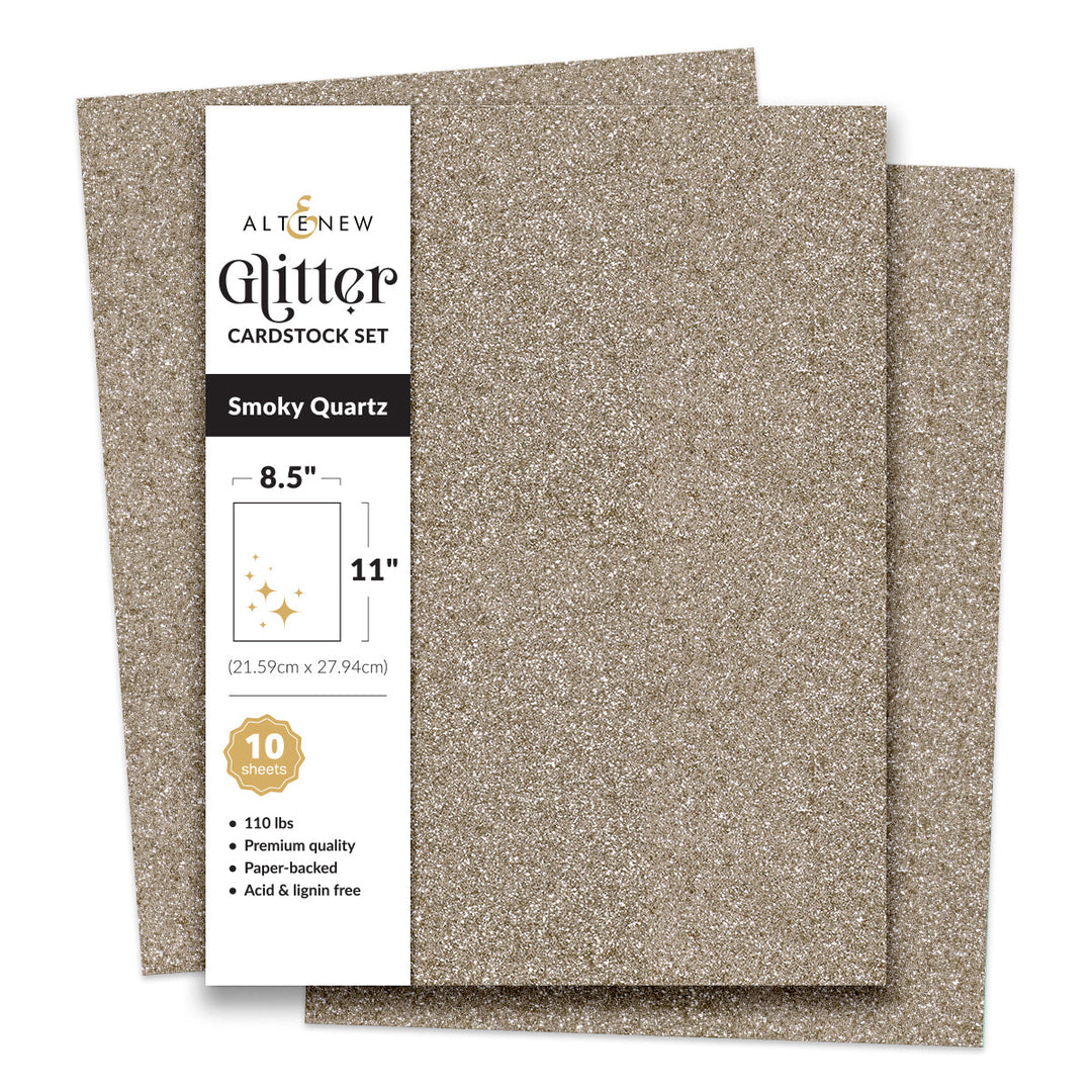 Cardstock Glitter Cardstock Set - Smoky Quartz (8.5x11, 10 sheets)