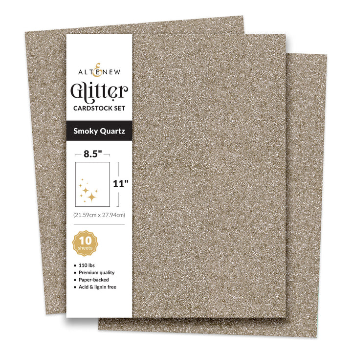 Cardstock Glitter Cardstock Set - Smoky Quartz (8.5x11, 10 sheets)
