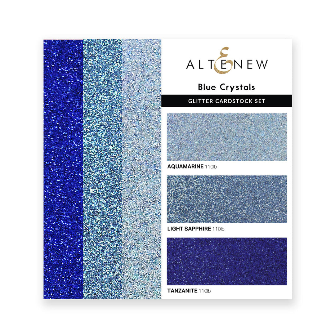 Cardstock Glitter Gradient Cardstock Set - Blue Crystals
