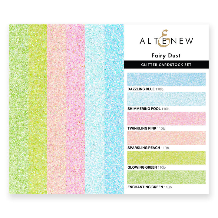 Cardstock Glitter Gradient Cardstock Set - Fairy Dust (6 Colors, 24 sheets)