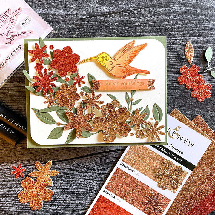 Cardstock Glitter Gradient Cardstock Set - Golden Sunrise