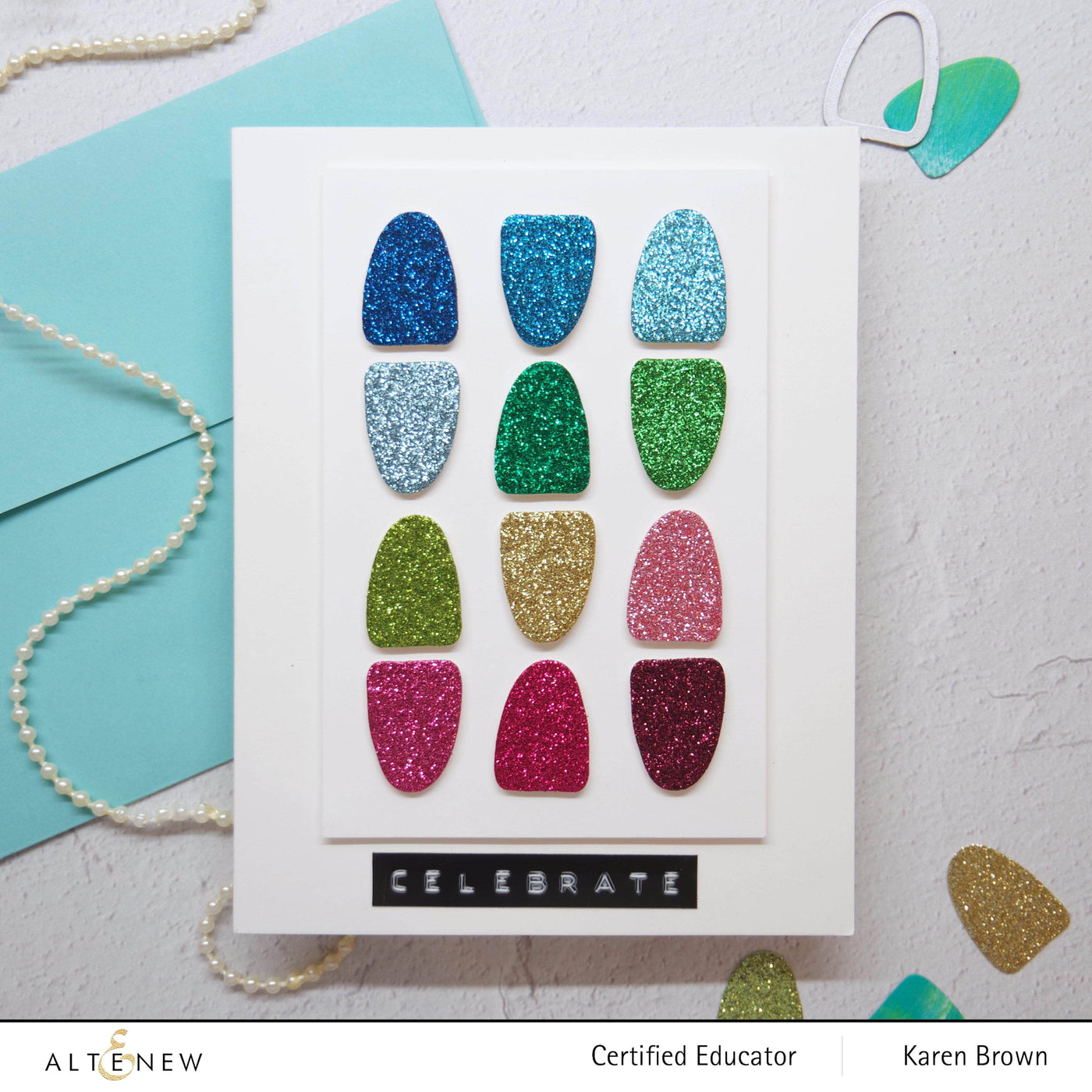 Cardstock Glitter Gradient Cardstock Set - Ocean Reflection