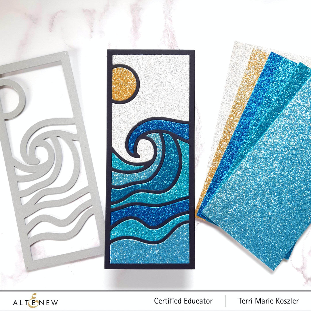 Cardstock Glitter Gradient Cardstock Set - Ocean Reflection