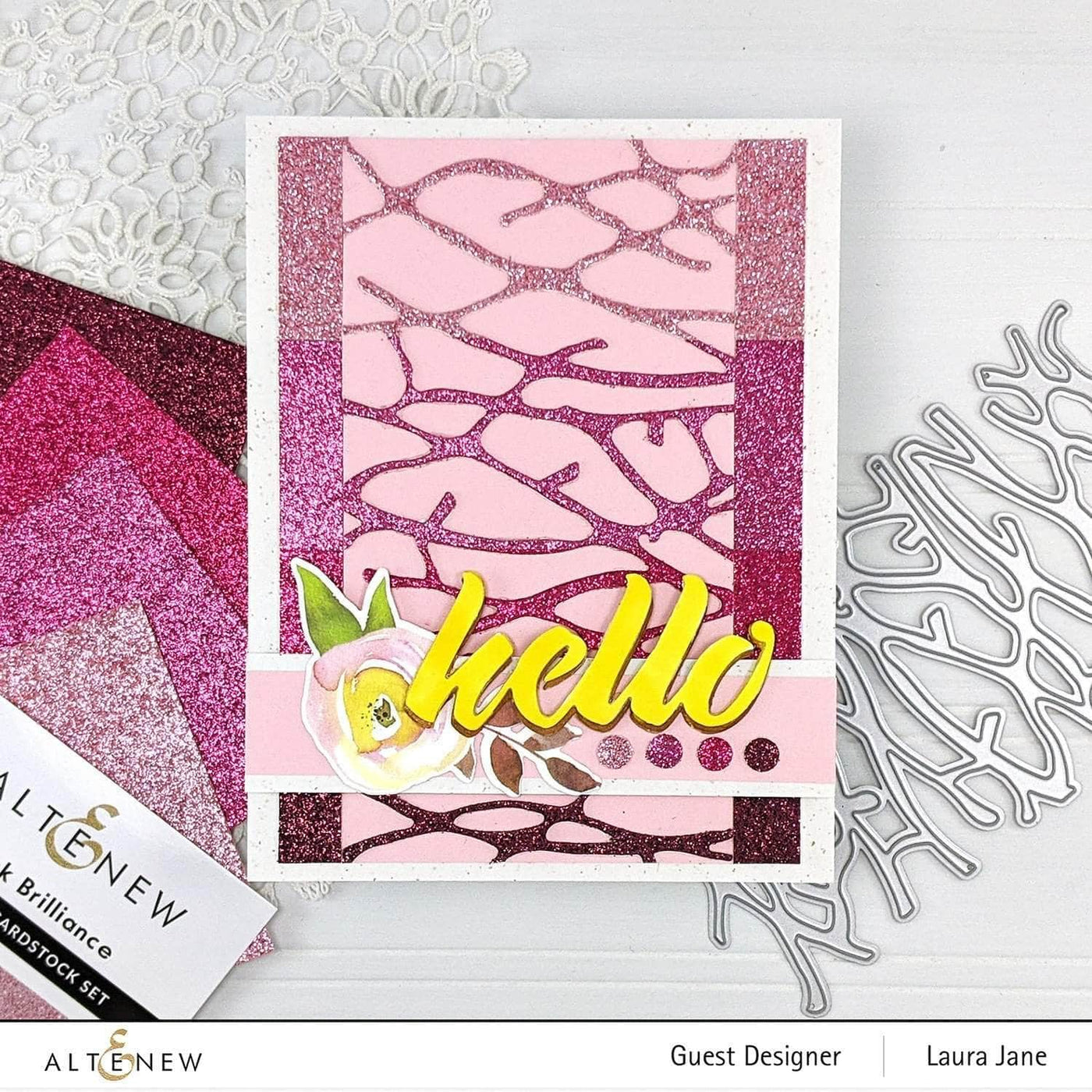 Cardstock Glitter Gradient Cardstock Set - Pink Brilliance