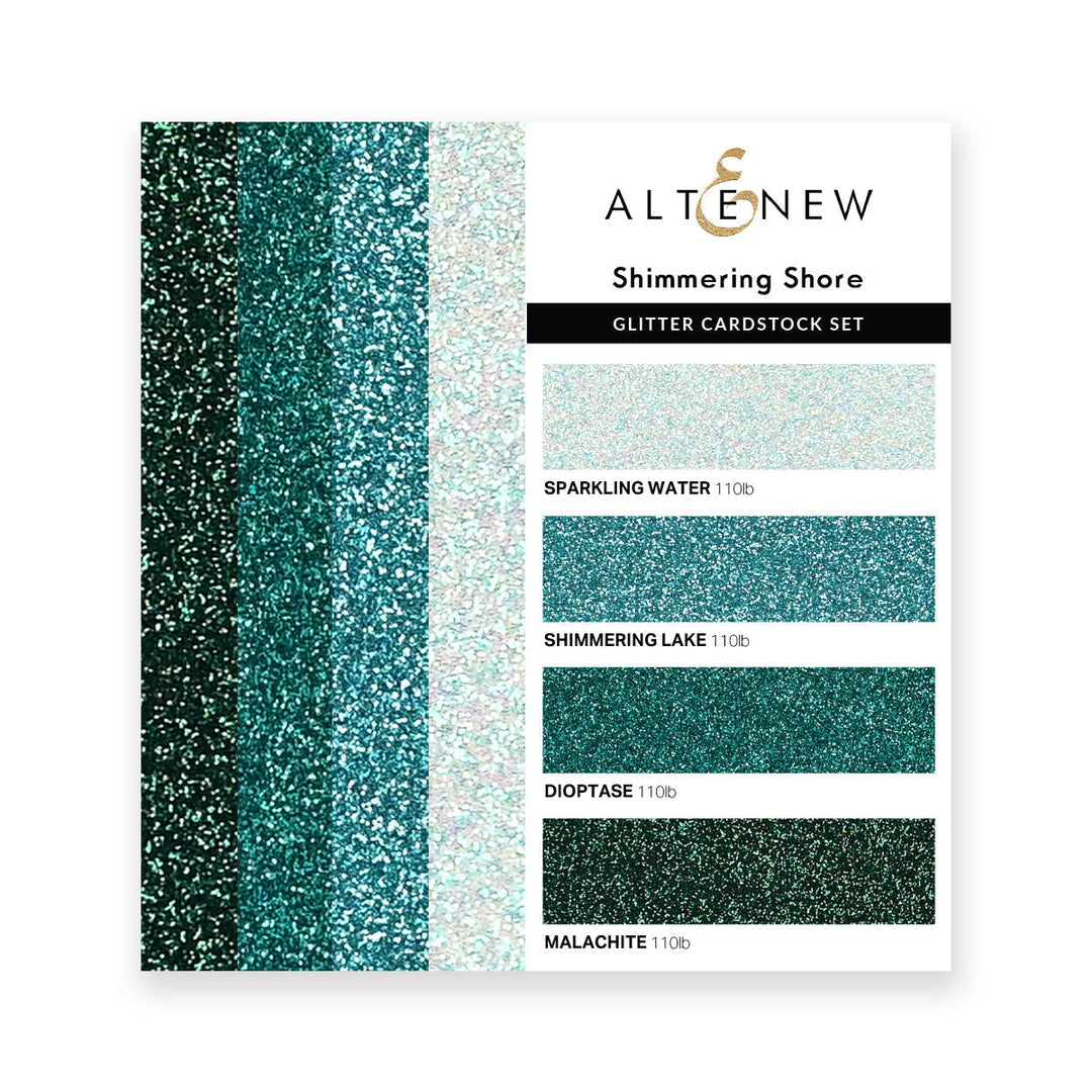 Cardstock Glitter Gradient Cardstock Set - Shimmering Shore (4 Colors, 16 sheets)