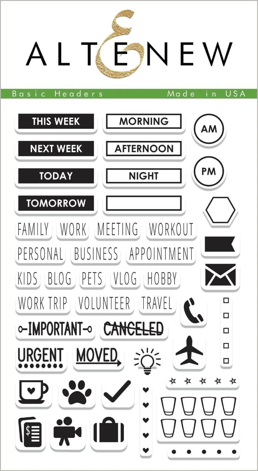 Clear Stamps Basic Headers Stamp Set