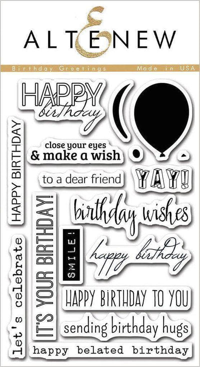 Clear Stamps Birthday Greetings Stamp Set