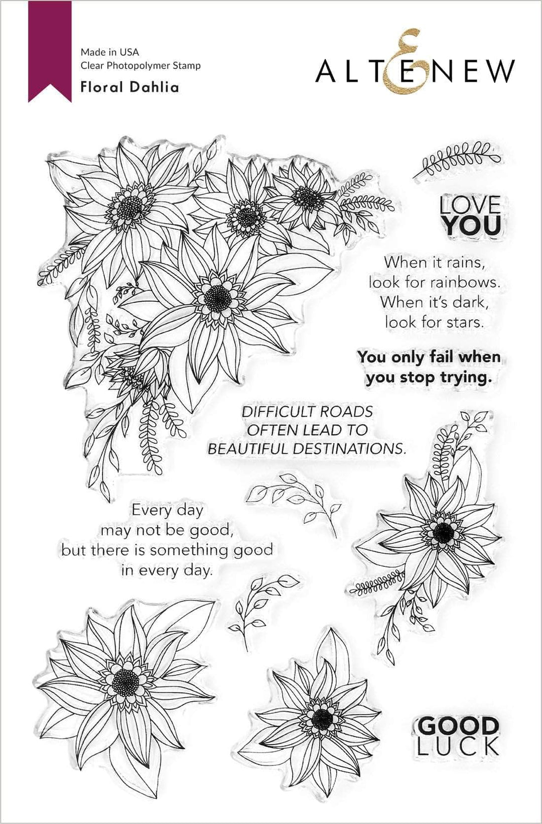 Clear Stamps Floral Dahlia Stamp Set