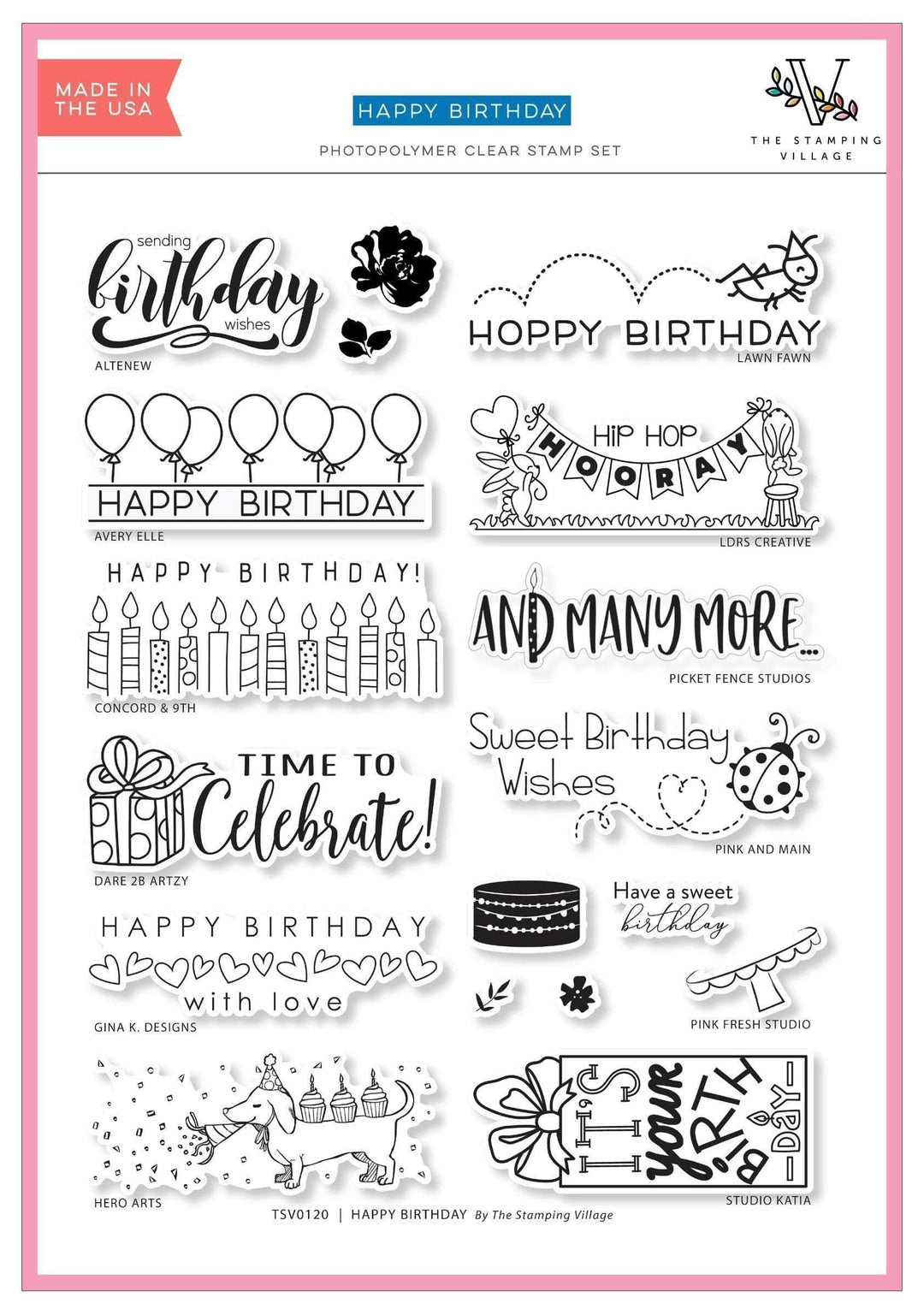 Clear Stamps Happy Birthday Stamp Set by The Stamping Village