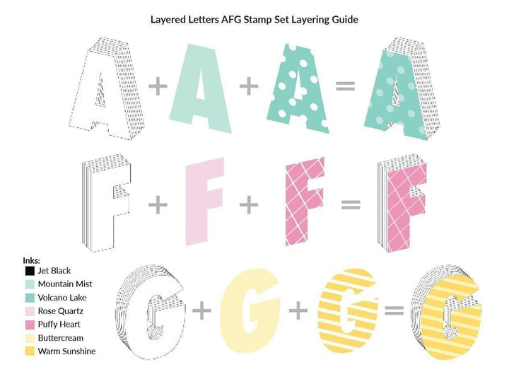 Clear Stamps Layered Letters AFG Stamp Set