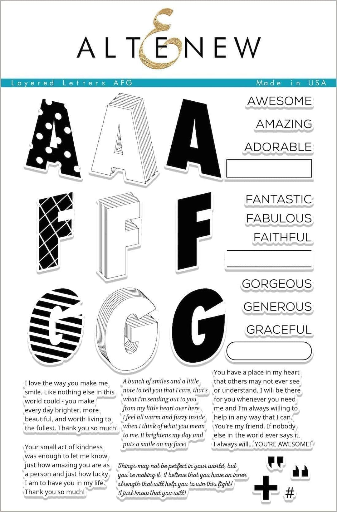 Clear Stamps Layered Letters AFG Stamp Set