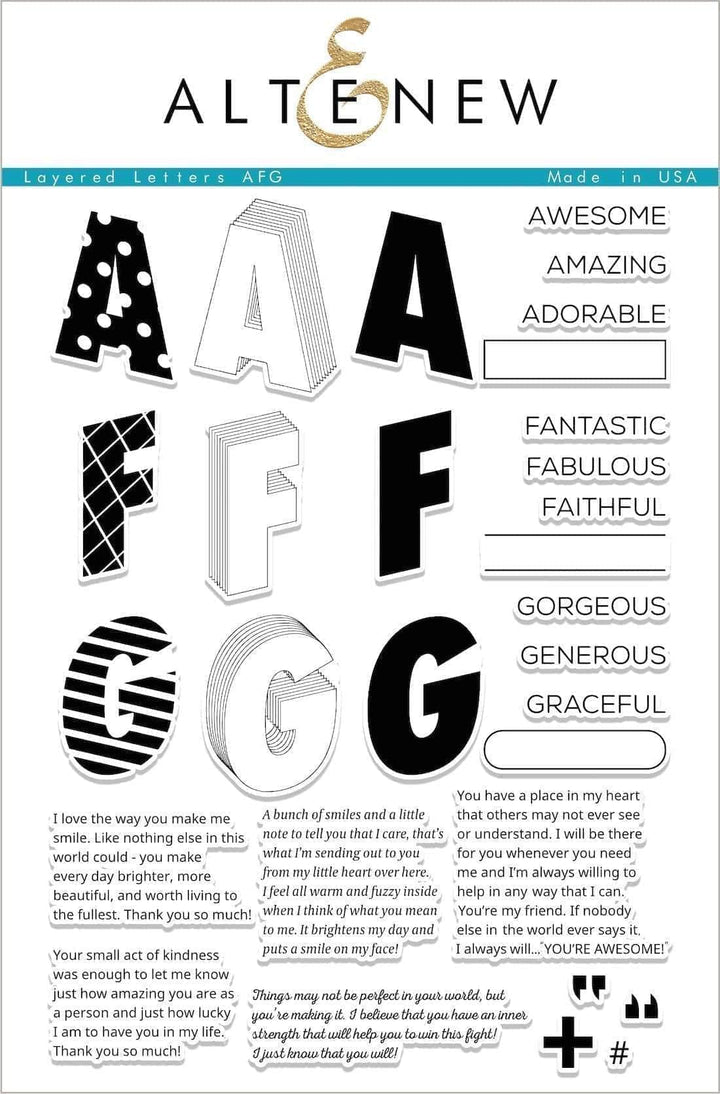 Clear Stamps Layered Letters AFG Stamp Set
