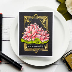 Clear Stamps Lotus Frame Stamp Set
