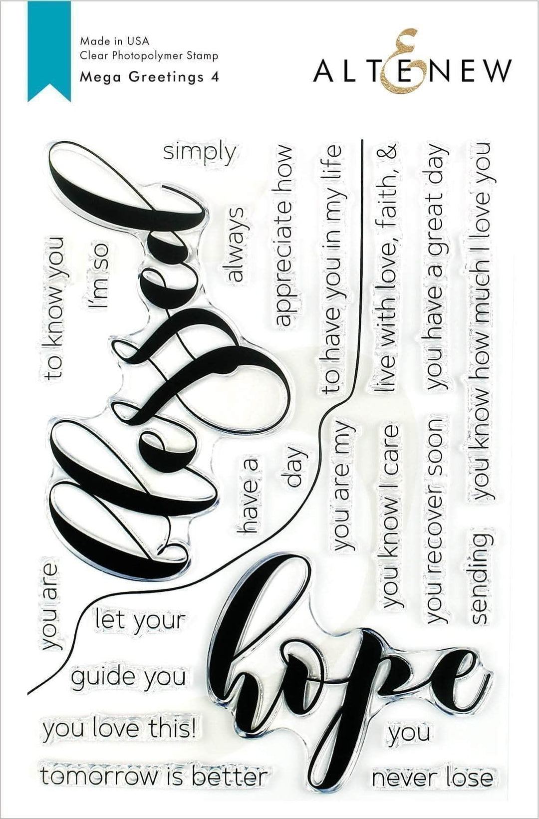 Clear Stamps Mega Greetings 4 Stamp Set