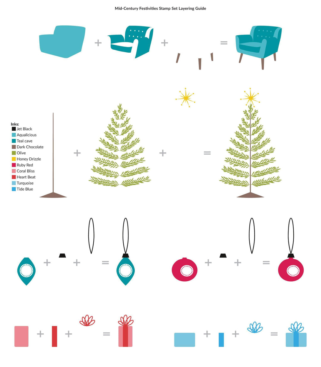 Clear Stamps Mid-Century Festivities Stamp Set