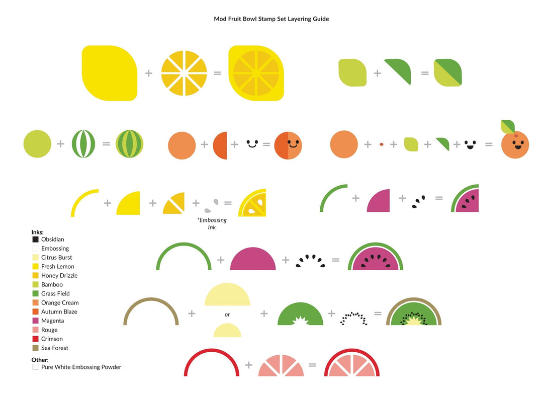 Clear Stamps Mod Fruit Bowl Stamp Set