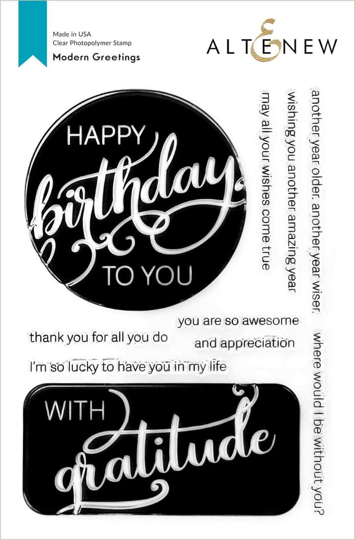Clear Stamps Modern Greetings Stamp Set