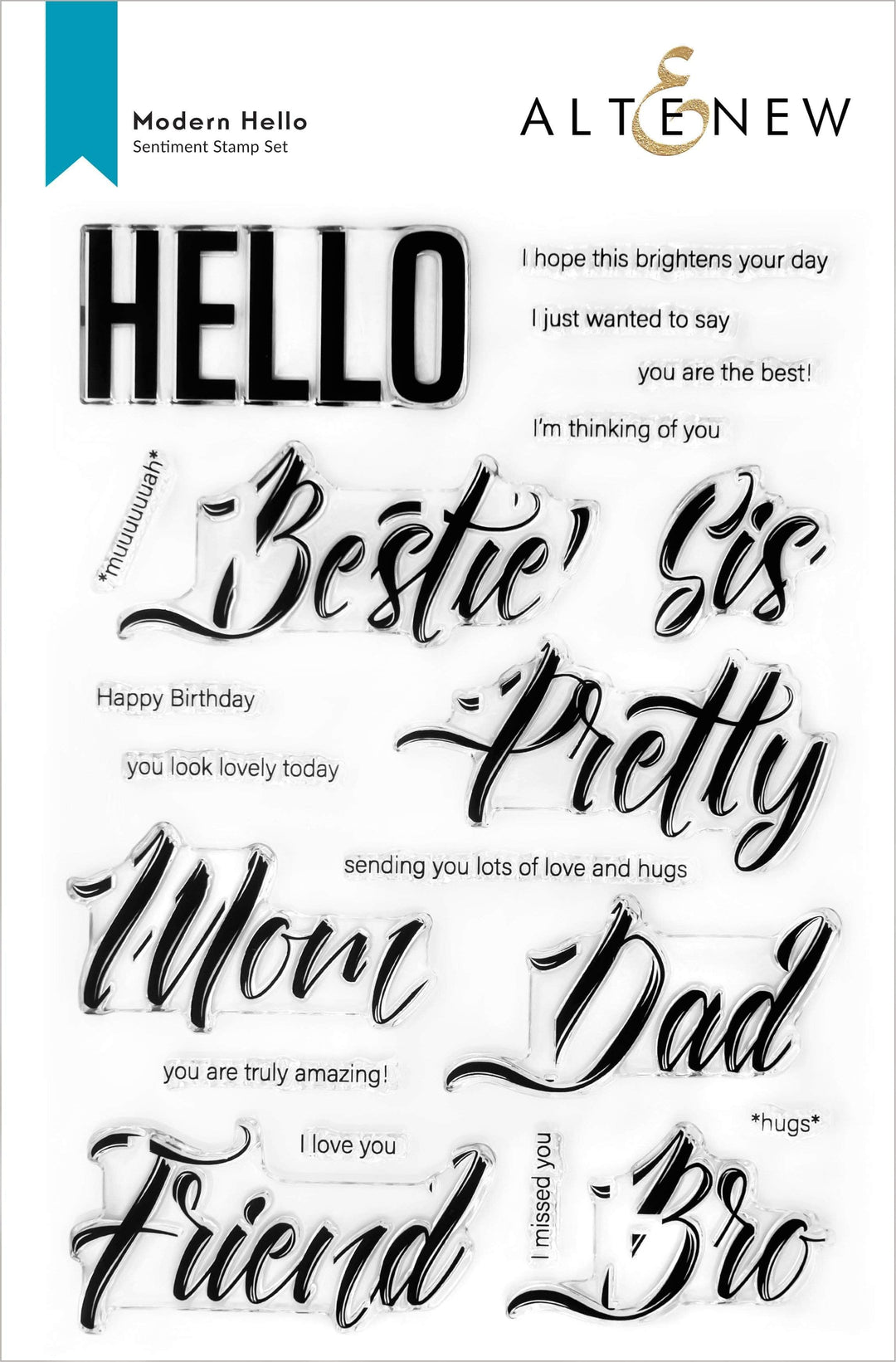 Clear Stamps Modern Hello Stamp Set