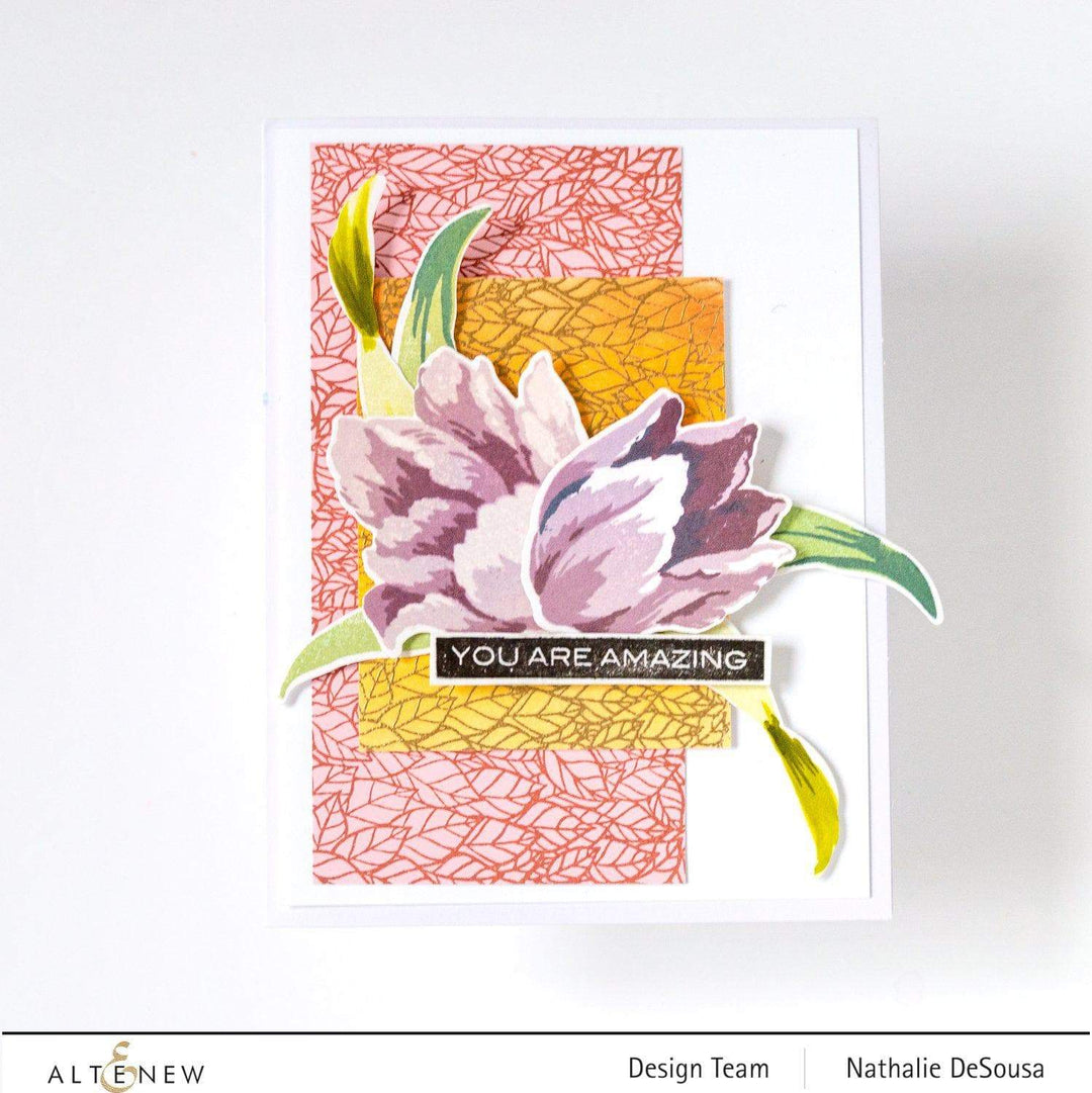 Clear Stamps Overlapped Leaves Stamp Set