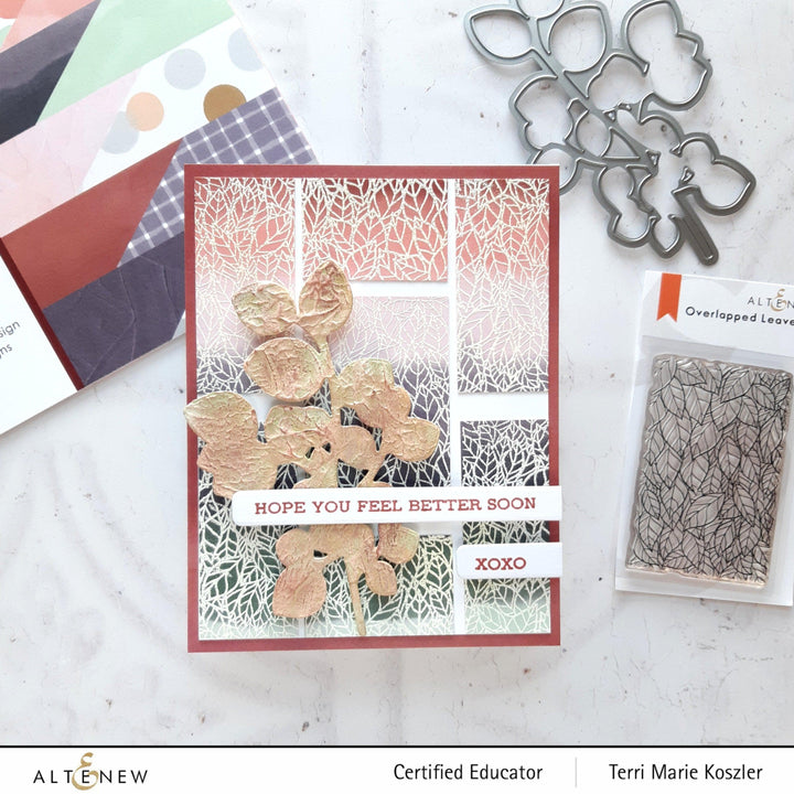 Clear Stamps Overlapped Leaves Stamp Set