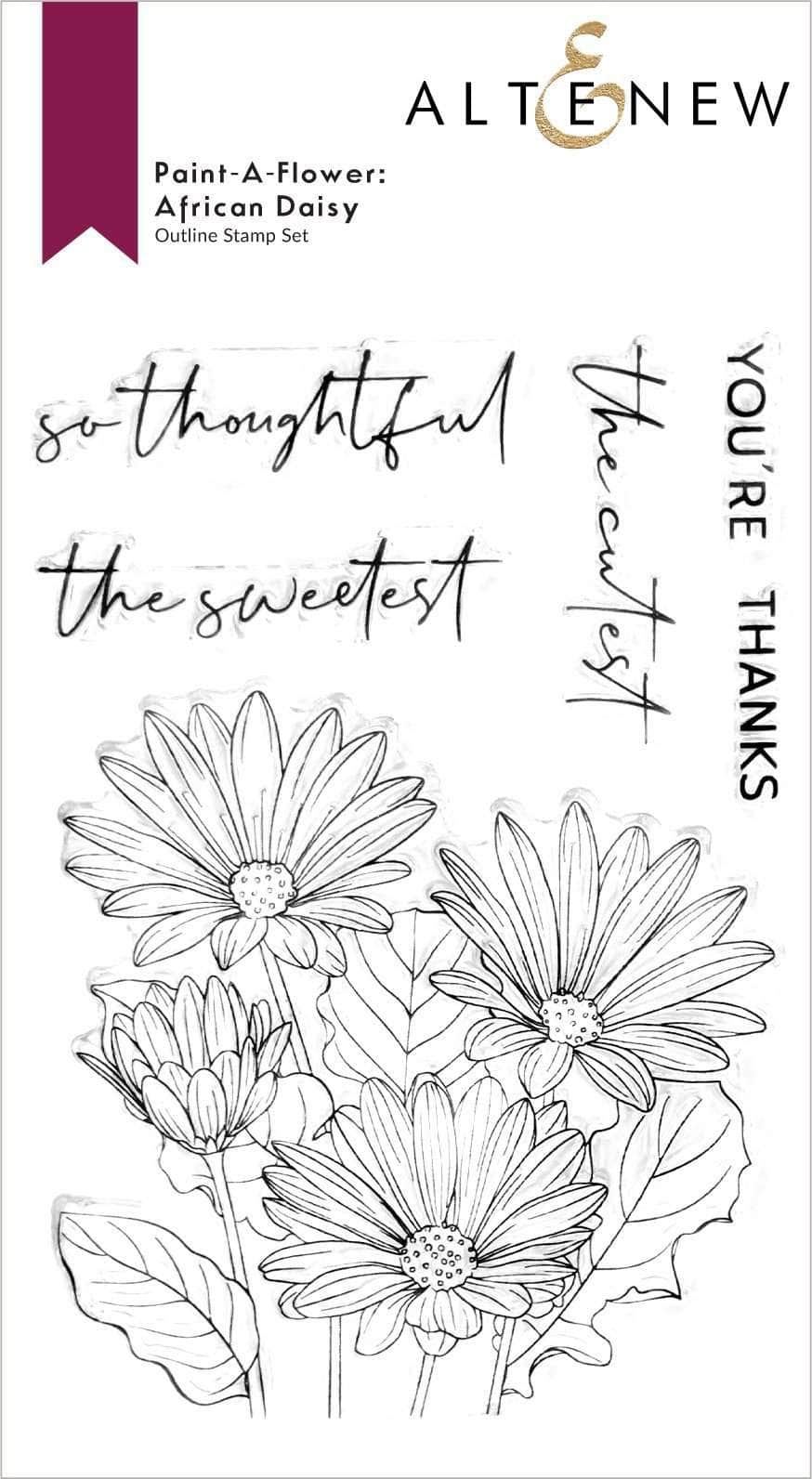Clear Stamps Paint-A-Flower: African Daisy Outline Stamp Set