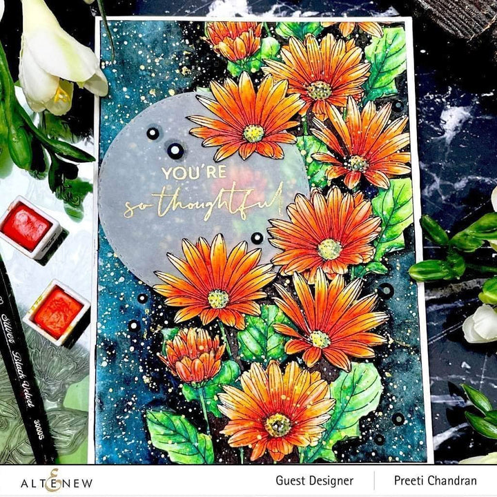 Clear Stamps Paint-A-Flower: African Daisy Outline Stamp Set