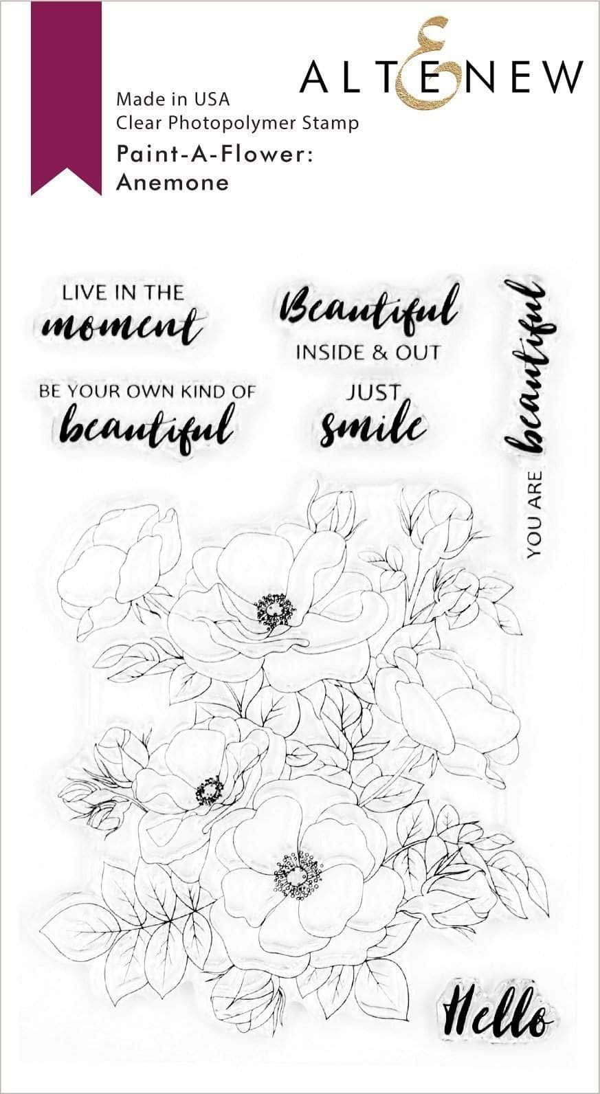 Clear Stamps Paint-A-Flower: Anemone Outline Stamp Set