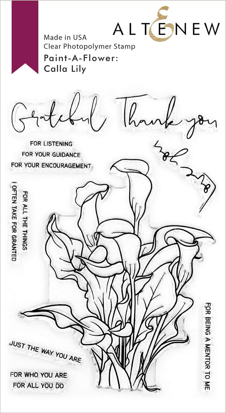 Clear Stamps Paint-A-Flower: Calla Lily Outline Stamp Set