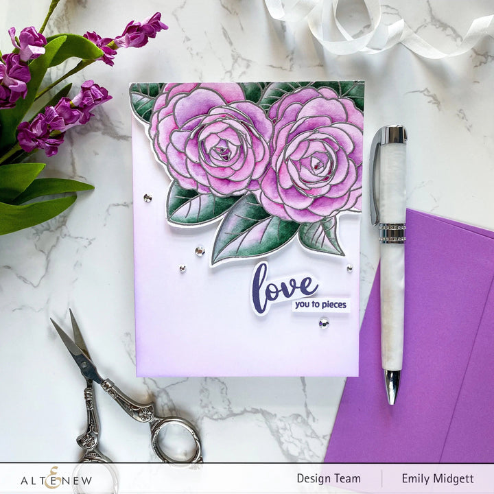 Clear Stamps Paint-A-Flower: Camellia Waterhouse Outline Stamp Set