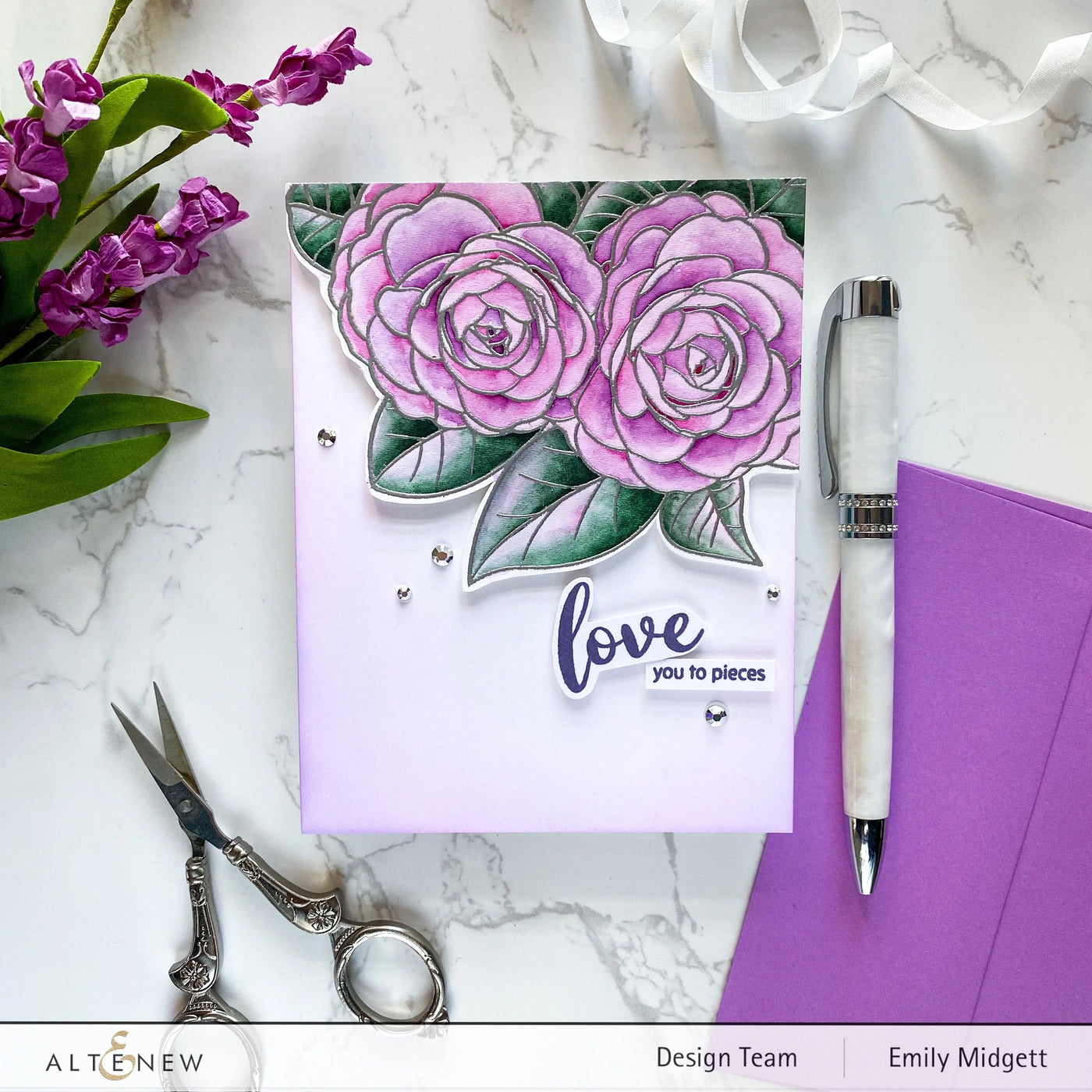 Clear Stamps Paint-A-Flower: Camellia Waterhouse Outline Stamp Set