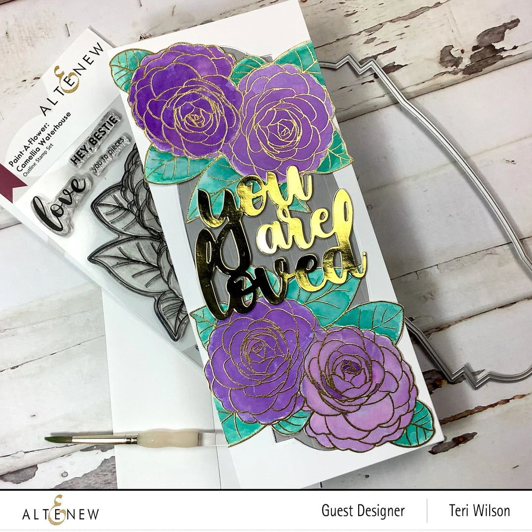 Clear Stamps Paint-A-Flower: Camellia Waterhouse Outline Stamp Set