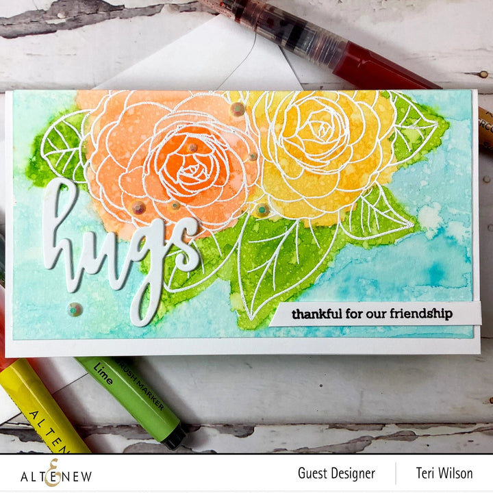 Clear Stamps Paint-A-Flower: Camellia Waterhouse Outline Stamp Set