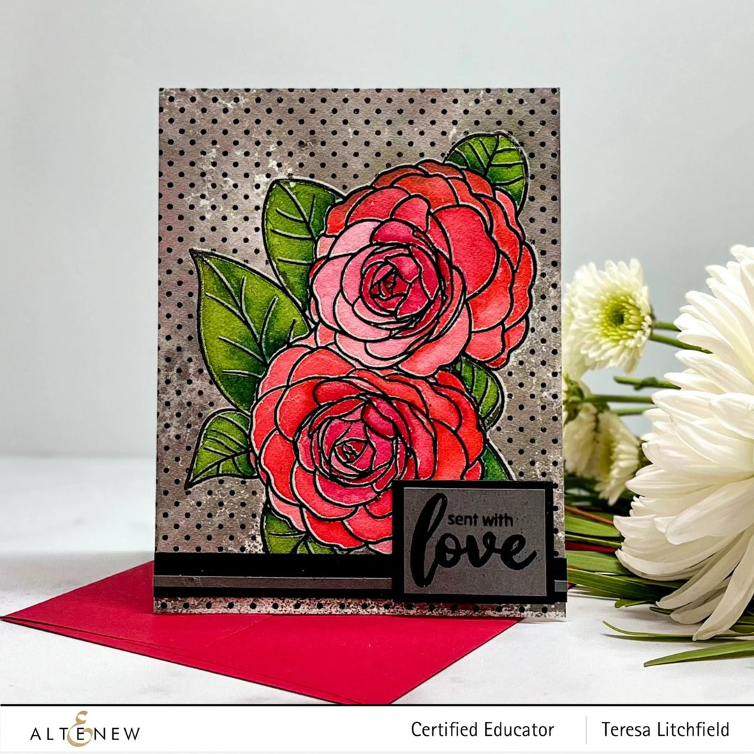 Clear Stamps Paint-A-Flower: Camellia Waterhouse Outline Stamp Set