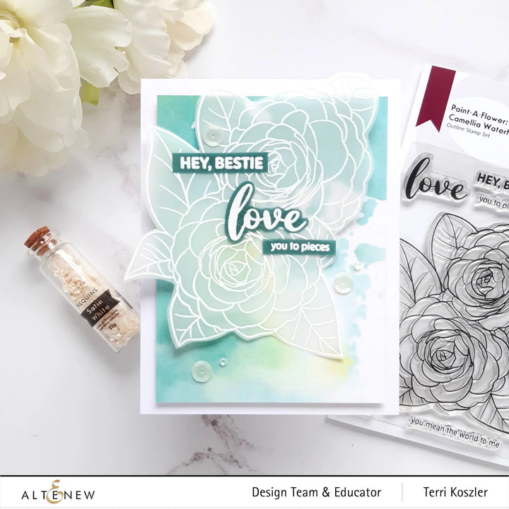 Clear Stamps Paint-A-Flower: Camellia Waterhouse Outline Stamp Set