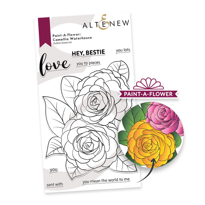 Clear Stamps Paint-A-Flower: Camellia Waterhouse Outline Stamp Set
