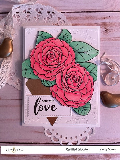 Clear Stamps Paint-A-Flower: Camellia Waterhouse Outline Stamp Set