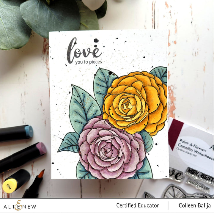 Clear Stamps Paint-A-Flower: Camellia Waterhouse Outline Stamp Set