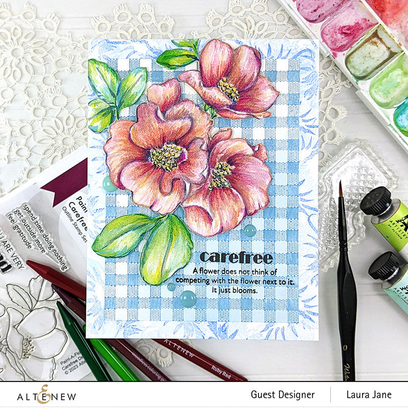 Clear Stamps Paint-A-Flower: Carefree Delight Outline Stamp Set
