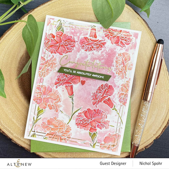 Clear Stamps Paint-A-Flower: Carnations Outline Stamp Set