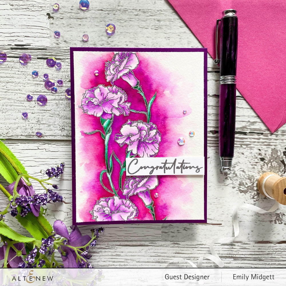 Clear Stamps Paint-A-Flower: Carnations Outline Stamp Set