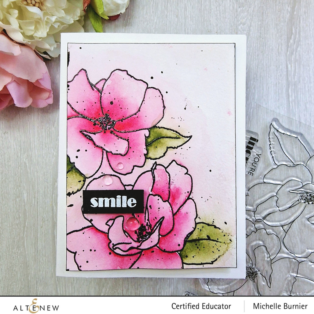 Clear Stamps Paint-A-Flower: China Rose Outline Stamp Set
