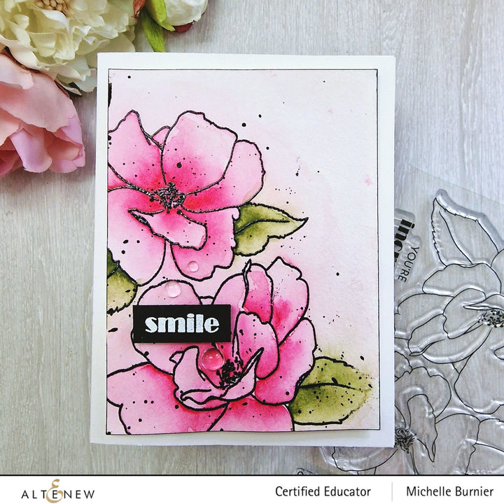 Clear Stamps Paint-A-Flower: China Rose Outline Stamp Set