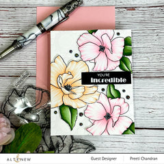 Clear Stamps Paint-A-Flower: China Rose Outline Stamp Set