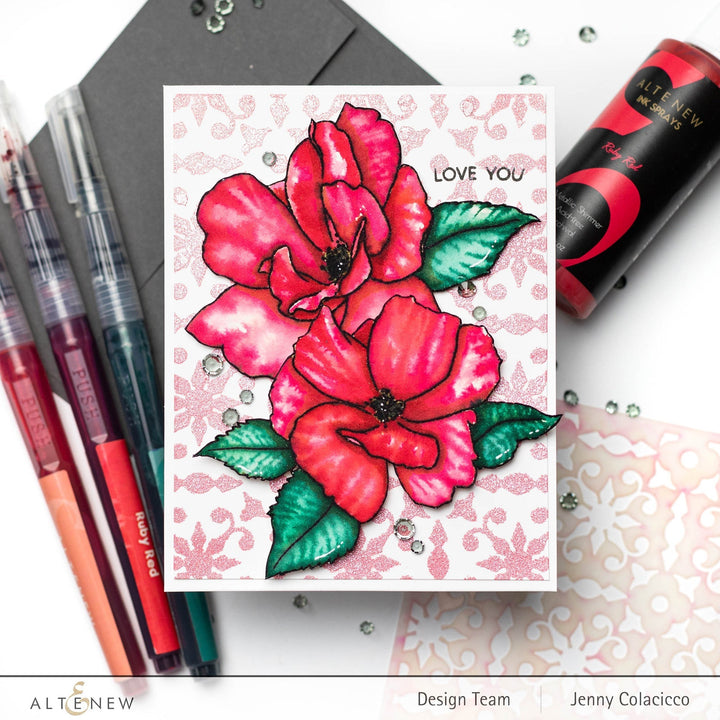 Clear Stamps Paint-A-Flower: China Rose Outline Stamp Set