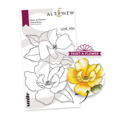 Clear Stamps Paint-A-Flower: China Rose Outline Stamp Set