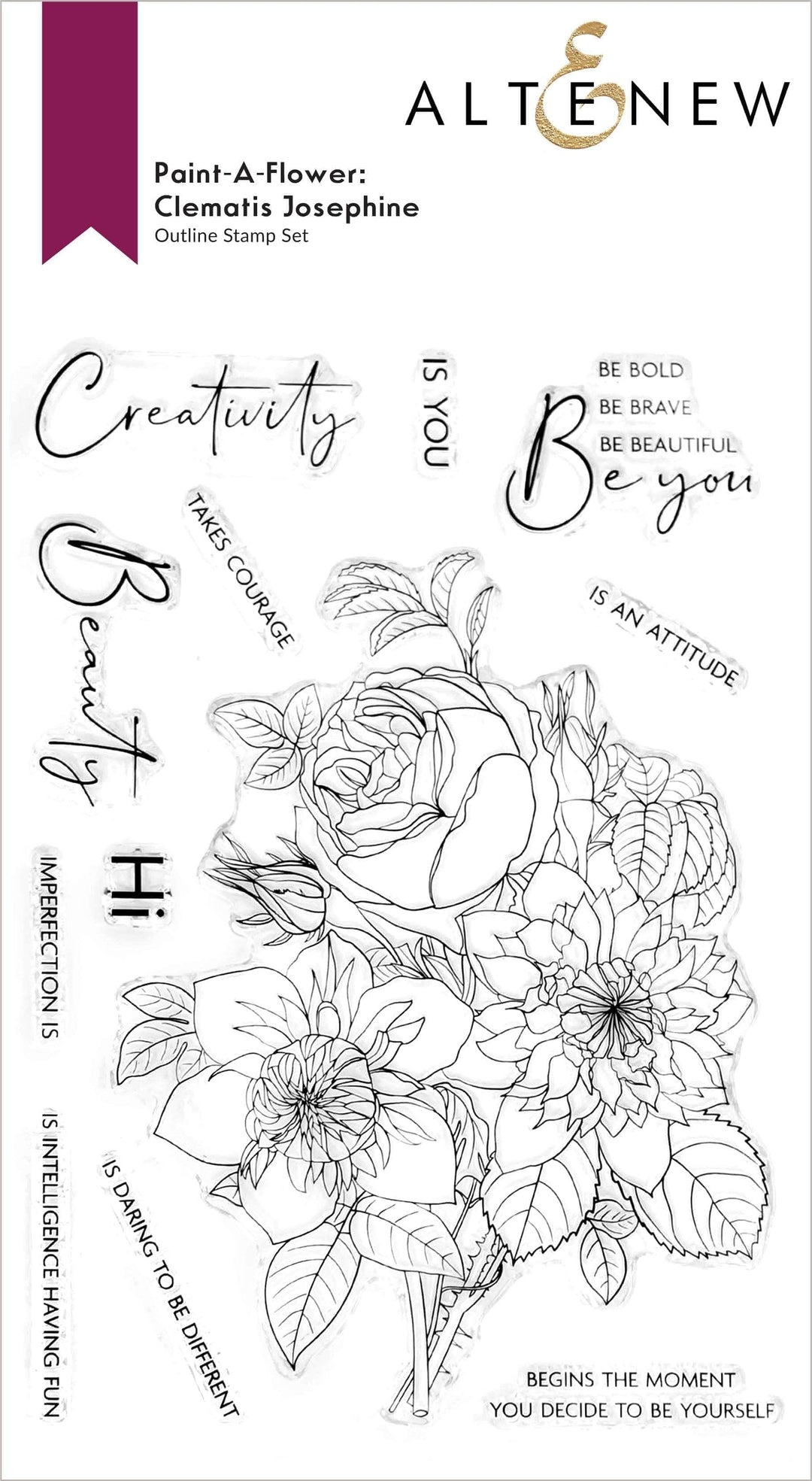 Clear Stamps Paint-A-Flower: Clematis Josephine Outline Stamp Set