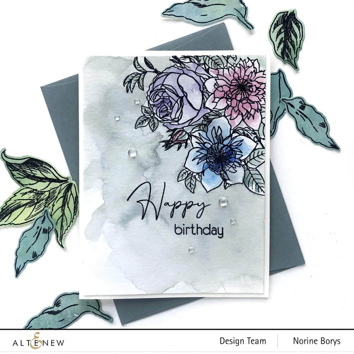Clear Stamps Paint-A-Flower: Clematis Josephine Outline Stamp Set