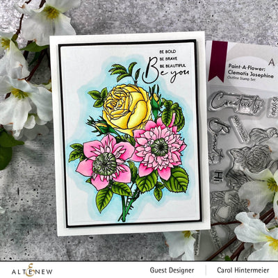 Clear Stamps Paint-A-Flower: Clematis Josephine Outline Stamp Set