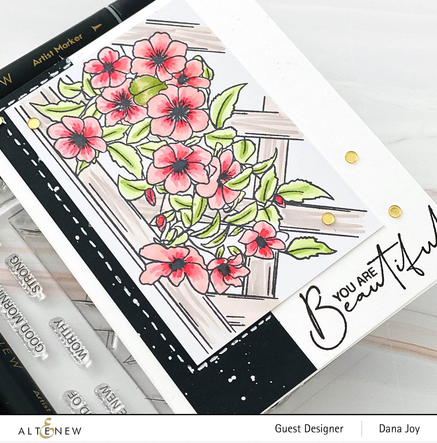Clear Stamps Paint-A-Flower: Clematis Outline Stamp Set