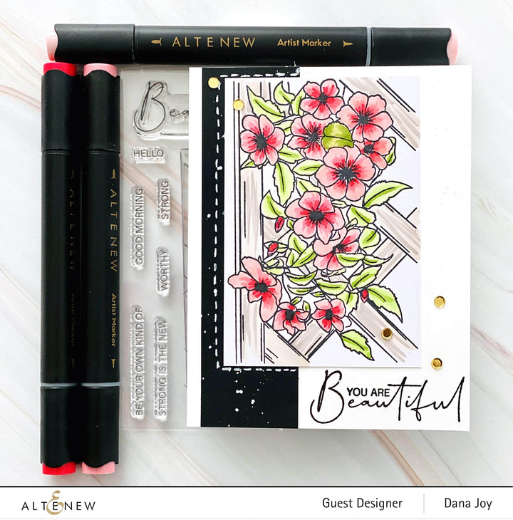 Clear Stamps Paint-A-Flower: Clematis Outline Stamp Set